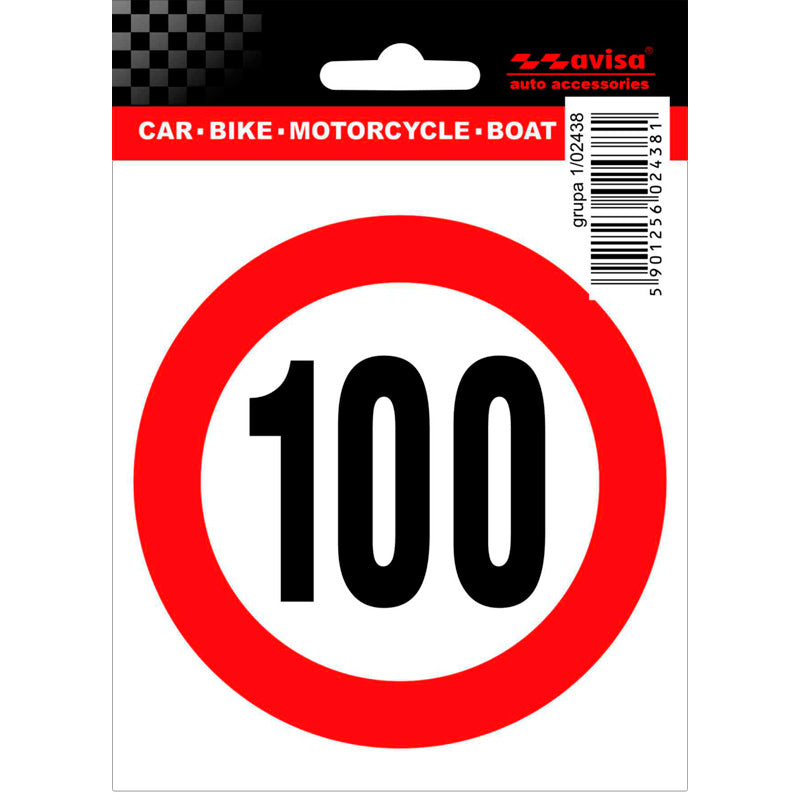 Avisa AutoTattoo Sticker Speed Limit 100km - 9,5x10cm