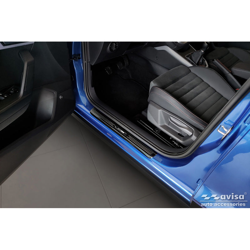 Avisa, Spiegelschwarz Edelstahl Einstiegsleisten passend für Seat Arona 2017-2021 & FL 2021- - Exclusive - 4-teilig, Inox, Schwarz