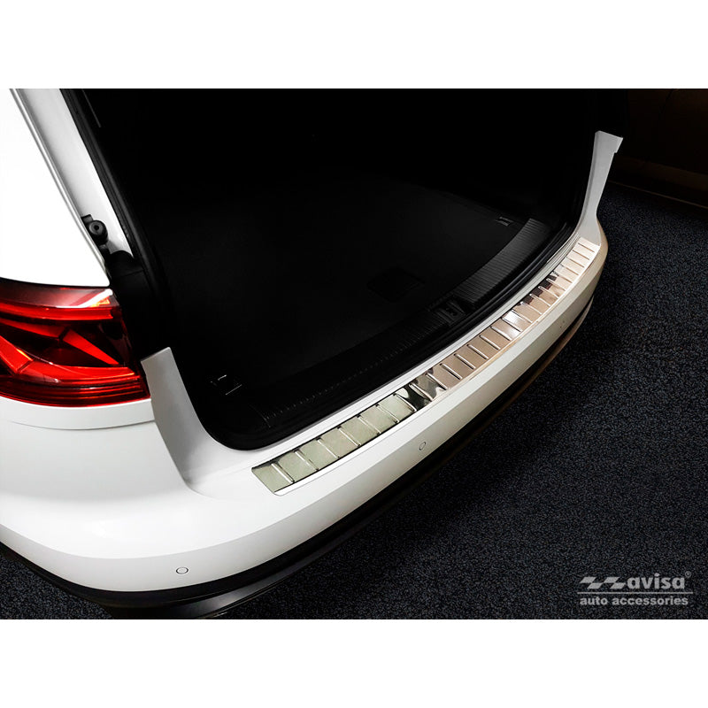 Avisa, Rear bumper protector, Stainless steel, fits Volkswagen Touareg III (CR7) 2018- Incl. Facelift 'Ribs'