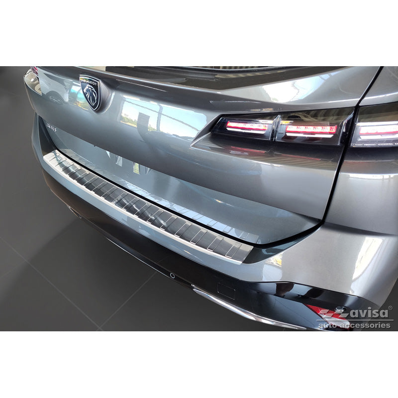 Avisa, Bagkofangerbeskytter, Rustfritstål, passer til Peugeot 308 II SW 2013-2017 & Facelift 2017-2021 'Ribber'