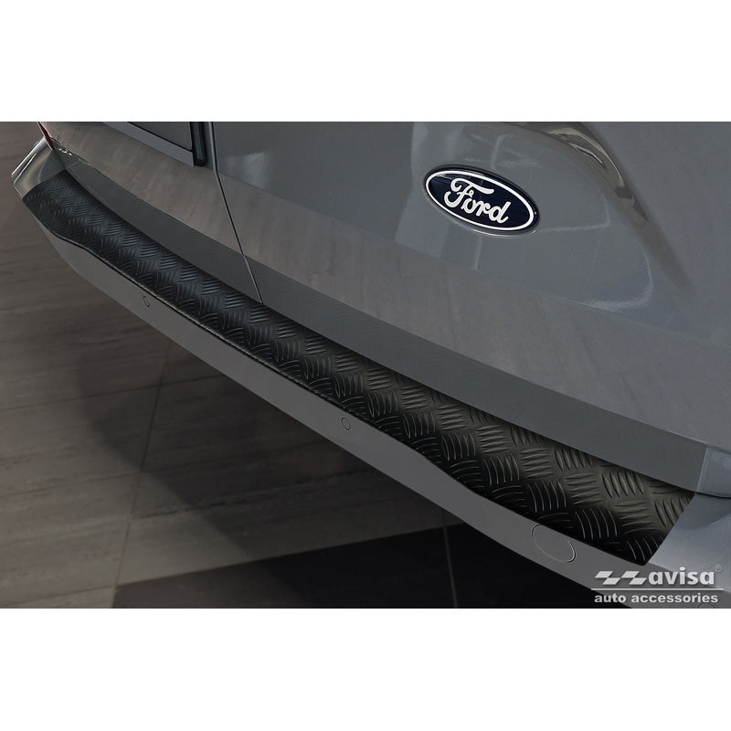 Avisa, Bagkofangerbeskytter, Mat Sort Aluminium, Passer til Ford Transit Custom & Tourneo Custom (V710) 2023- / Volkswagen Transporter T7 2024-, 'Rifflet Plade'