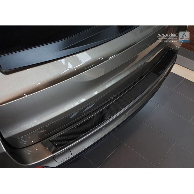 Avisa, Edelstahl Heckstoßstangenschutz Deluxe passend für BMW X5 (F15) 2013-2018 Schwarz/Schwarz Karbon, Carbon, Edelstahl, Carbon, Schwarz