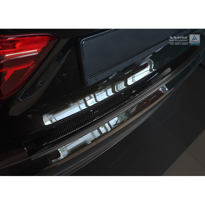 Avisa, Edelstahl Heckstoßstangenschutz Deluxe für BMW X6 F16 2014-2019 exkl. M-PaketSchwarz/Schwarz Karbon, Carbon, Edelstahl, Carbon, Schwarz