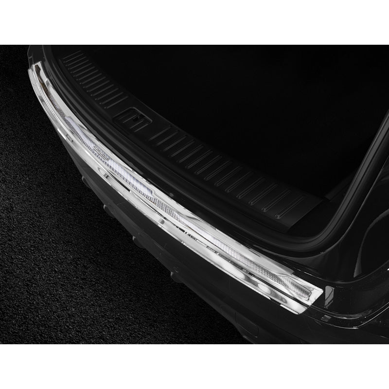 Avisa, Edelstahl Heckstoßstangenschutz Deluxe passend für Porsche Cayenne III 2017- Performance Spiegelsilber/Silber Karbon, Carbon, Edelstahl, Carbon, Silber