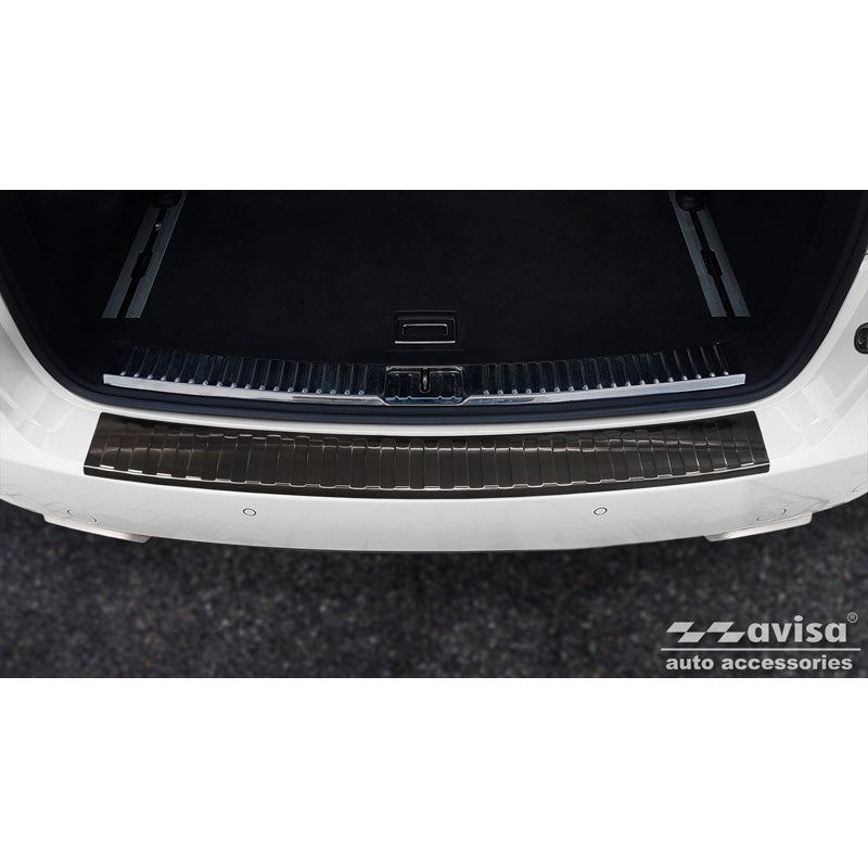 Avisa, Schwarz Edelstahl Heckstoßstangenschutz passend für Porsche Cayenne II 2010-2014 & FL 2014- Ribs