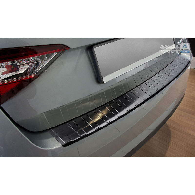 Avisa, Schwarz Edelstahl Heckstoßstangenschutz passend für Skoda Superb 3V Liftback 2015- Ribs