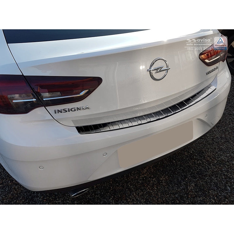 Avisa, Schwarz Edelstahl Heckstoßstangenschutz passend für Opel Insignia Grand Sport 5-türer 2017-2020 & FL 2020- Ribs