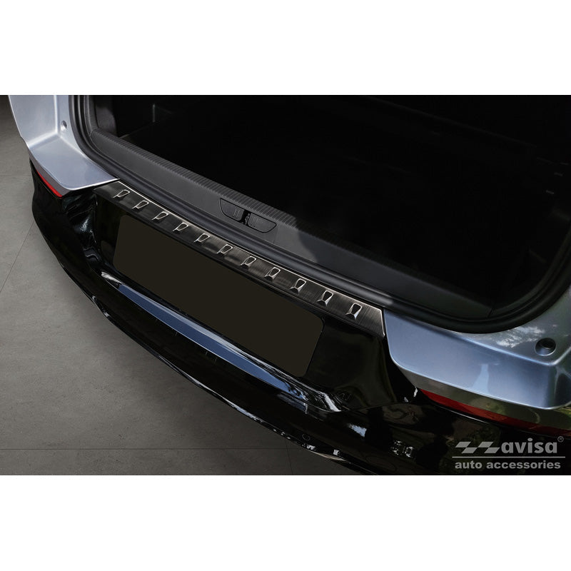 Avisa, Schwarz Edelstahl Heckstoßstangenschutz passend für Opel Grandland X Facelift 2021- Ribs