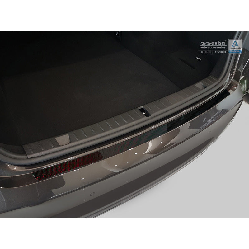 Avisa, Karbon Heckstoßstangenschutz passend für BMW 7er G11/G12 2015-2019 exkl. M-Paket - Rot-Schwarz Karbon, Carbon, Carbon, Rot, Schwarz