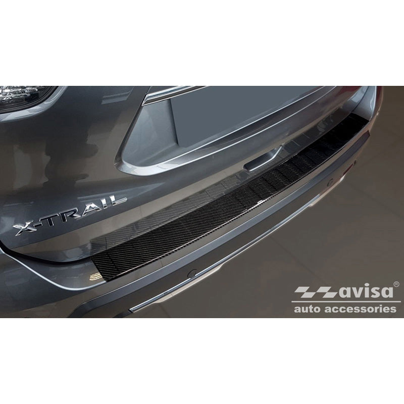 Avisa, Echtes 3D Karbon Heckstoßstangenschutz passend für Nissan X-Trail III (T32) Facelift 2017-2021 Ribs, Carbon, Carbon, Schwarz