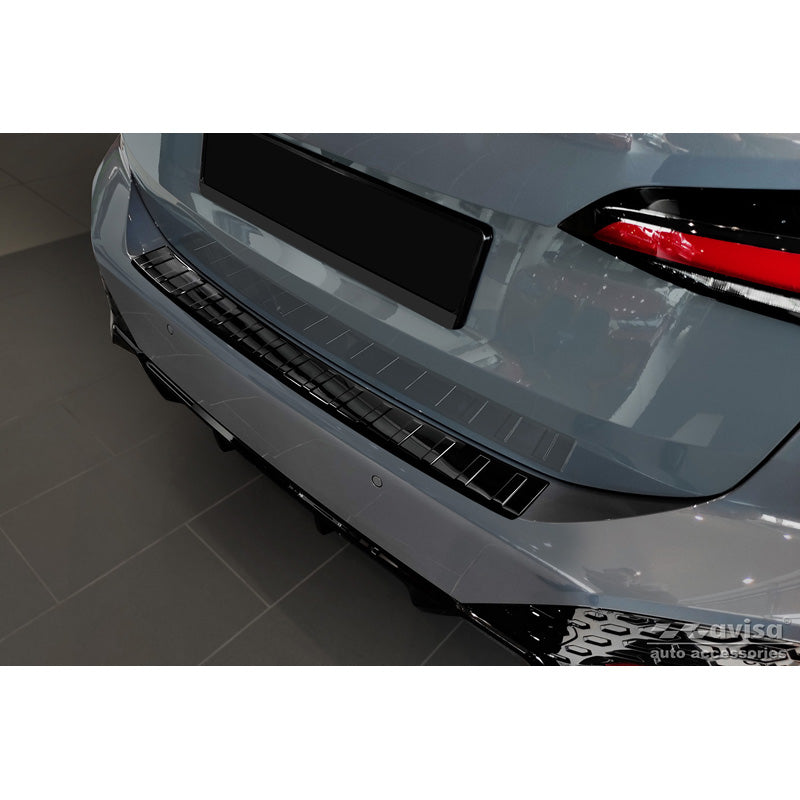 Avisa, Spiegelschwarz Edelstahl Heckstoßstangenschutz passend für BMW 2er U06 Active Tourer M-Paket 2021- Ribs, Chrom, Schwarz