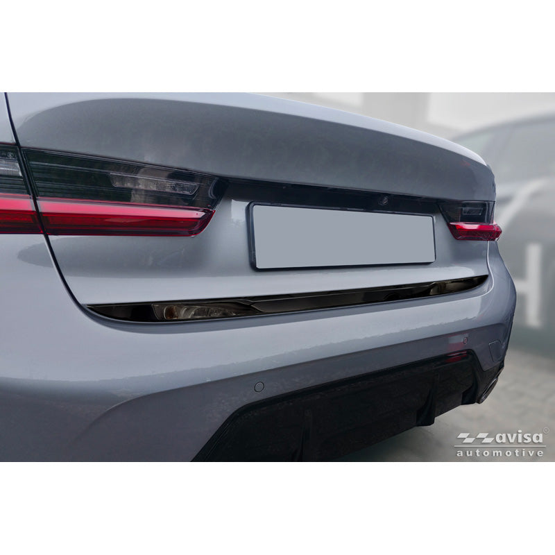 Avisa, Bagklaptrim, Sort krom rustfrit stål, passer til BMW 3-Serie (G20) M-Sport Facelift (2018-2022), Facelift (2022-2024) & Facelift (2024-)
