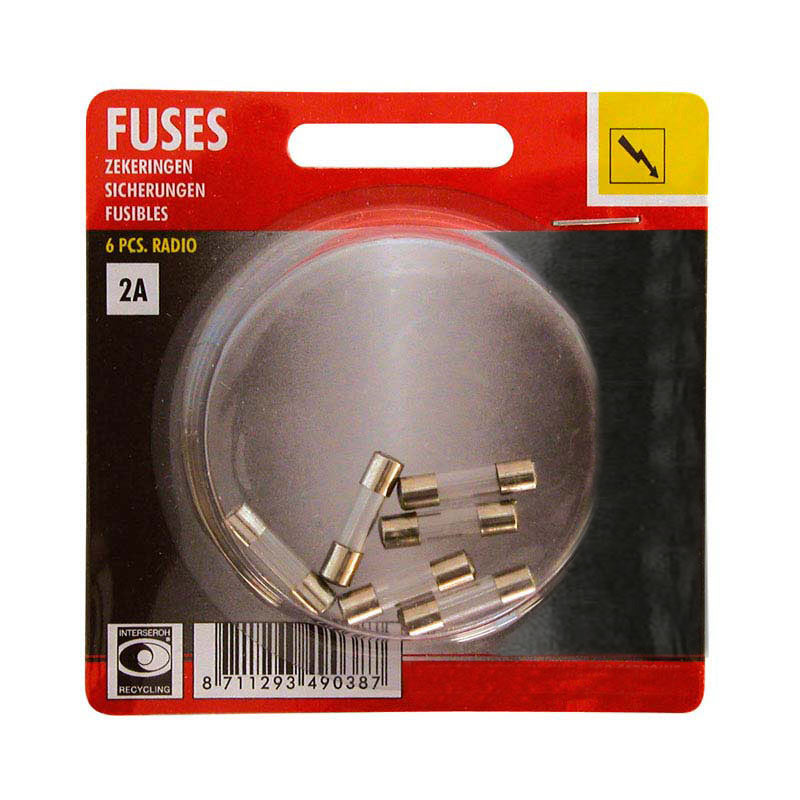 Carpoint, Fusibili per autoradio, 2A, 6 pezzi