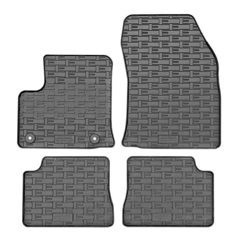 CIKCAR, Bundmåtter, Gummi, passer til Jeep Avenger (Electric) 2023- & Fiat 600e 2023- & Alfa Romeo Junior (Electric) 2024- (4 stk. + fixeringssystem)