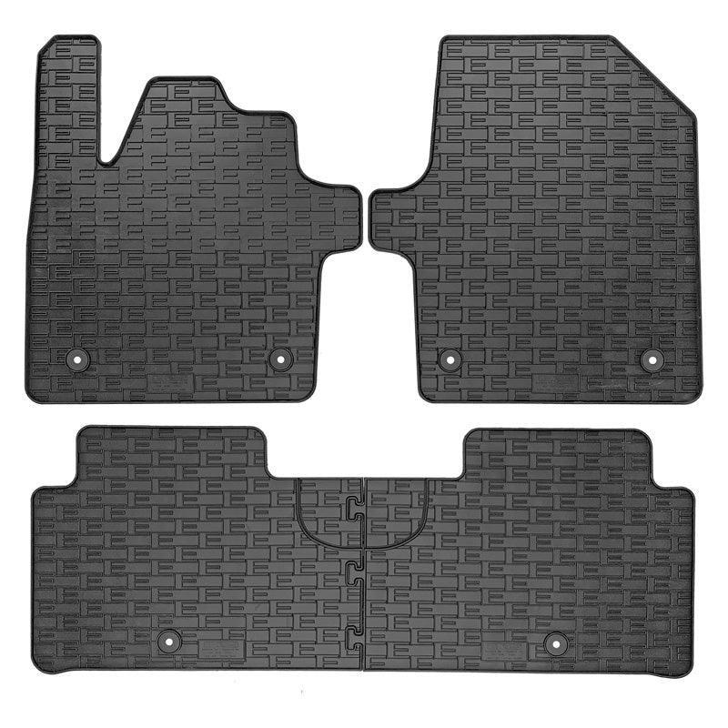 CIKCAR Rubber car mats set suitable for Kia EV6 2021- (3-pieces + fixing system)