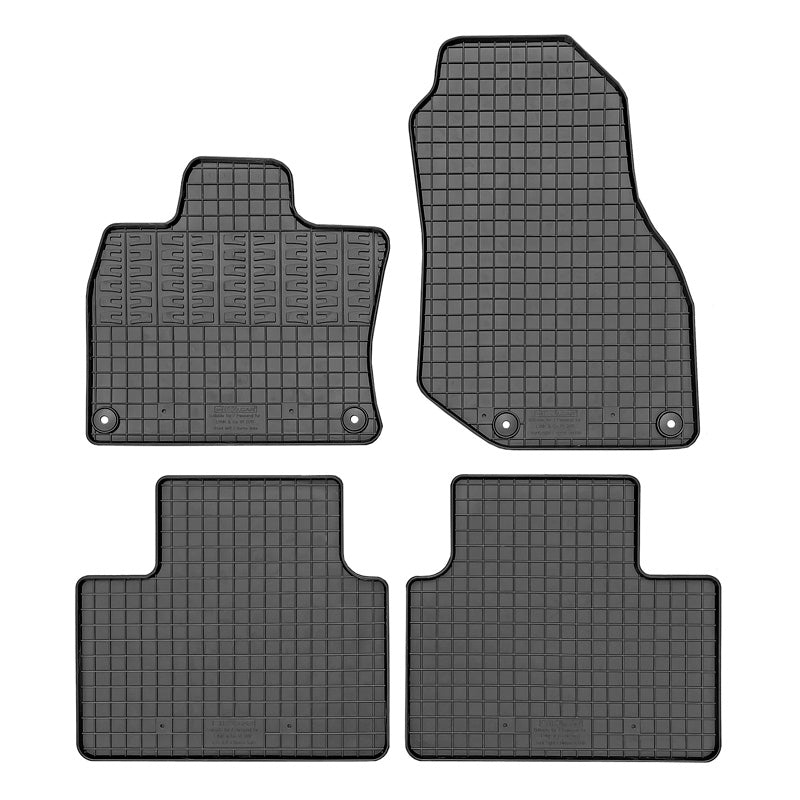 CIKCAR Rubber car mats set suitable for Lynk & Co 01 2021- (4-pieces + fixing system)