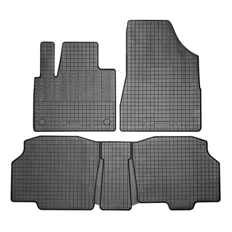 CIKCAR, Tappetini per auto, Gomma, 5 pezzi + sistema di fissaggio, compatibili con Mercedes Citan Tourer / T-Class MPV (W420) & Renault Kangoo III MPV & Nissan Townstar MPV (2021-)
