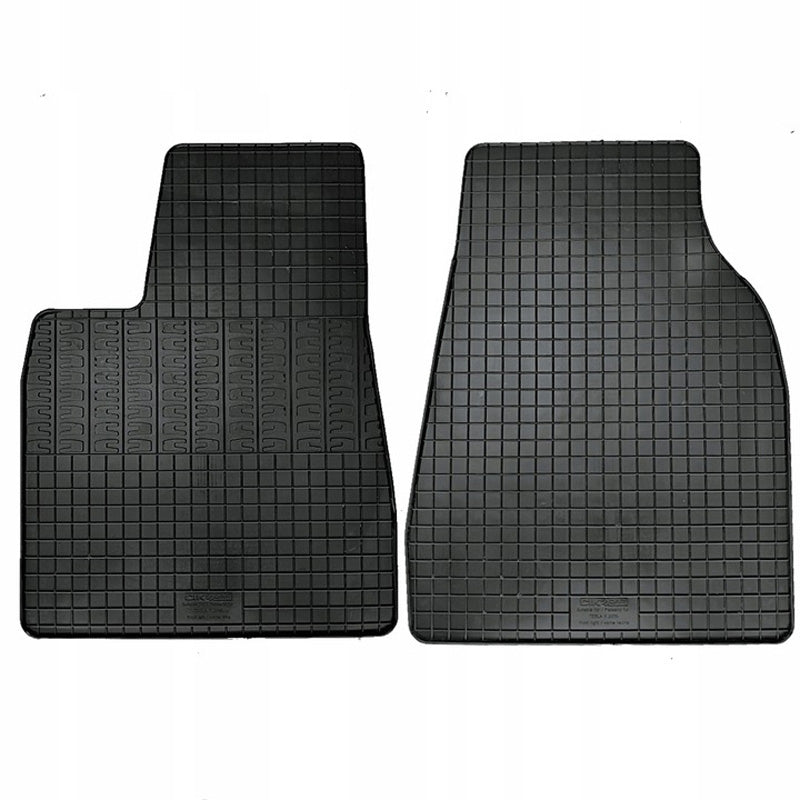CIKCAR, Tappetini per auto, Gomma, 2 pezzi + sistema di fissaggio, compatibile con Tesla Model X (2016-)