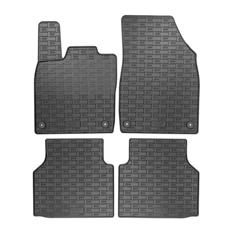 CIKCAR Rubber car mats set suitable for Volkswagen ID.4 / ID.5 2020- & Skoda Enyaq iV 2020- incl. Coupé & Audi Q4 E-Tron (F4B) 2020- & Cupra Tavascan 2023- (4-pieces + fixing system)