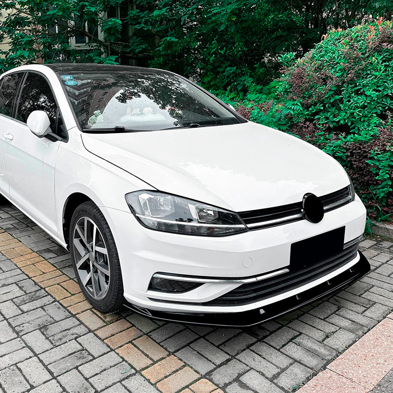 AutoStyle, Frontspoiler, Blank sort ABS, 3-delt, passer til Volkswagen Golf VII (7.5) (2017-2019) excl. GTi/GTD/R/R-Line