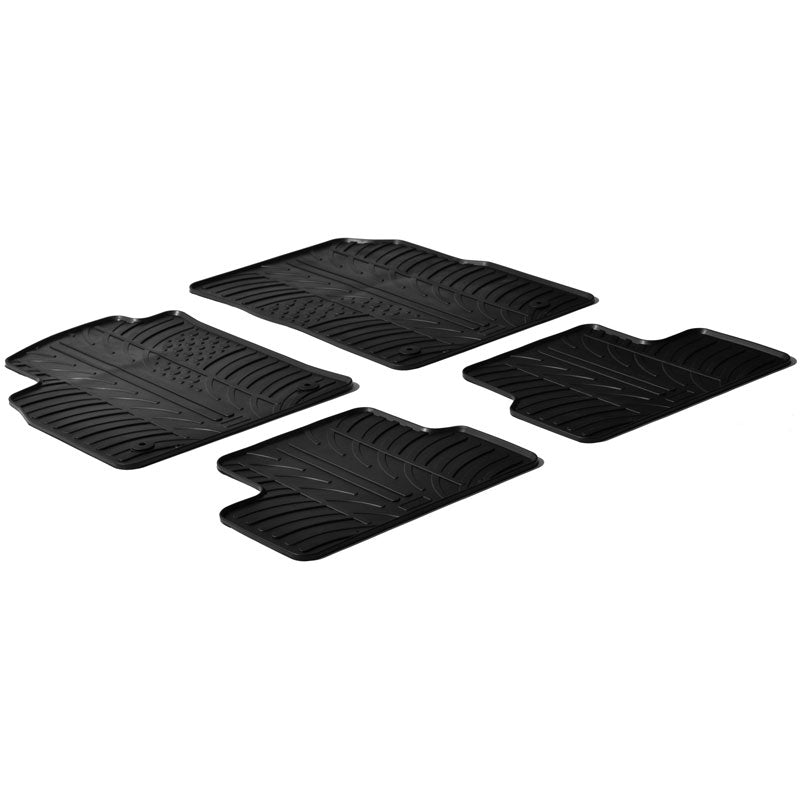Gledring, tapis en caoutchouc, convient à Opel Astra J 2009-6/2015 (profil en T 4 pièces + clips)