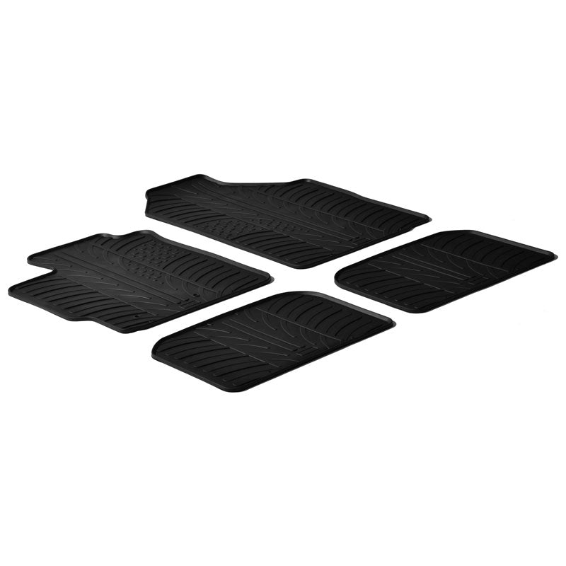 Gledring, Gummimåtter, passer til Toyota Yaris 2006-2011 (T profile 4-dele + klips)