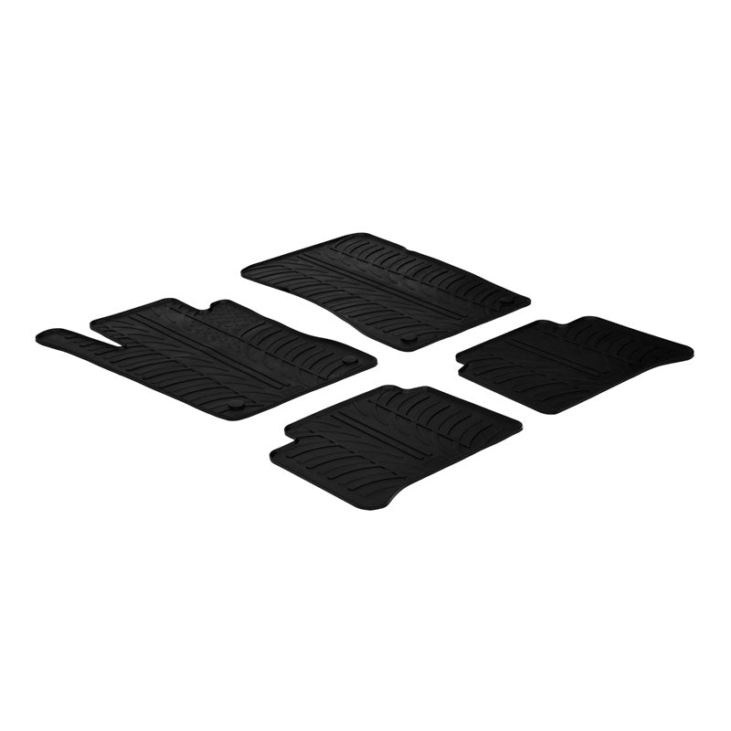 Gledring, Satz Gummimatten passend für Mercedes E-Klasse W211 2003-2009 (T Profil 4-teilig + Montage-clips), Schwarz