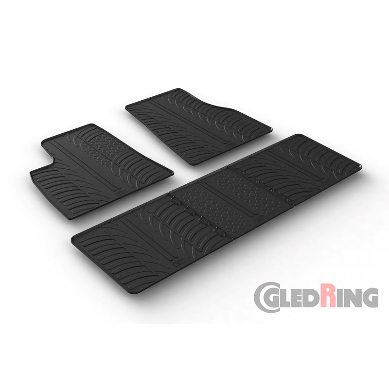 Gledring, Gummimåtter, passer til Tesla Model S 2016- incl. Model S 85D (T profile 5-dele)