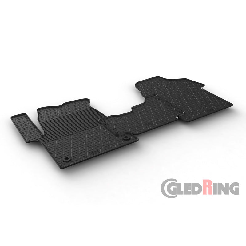 Gledring, alfombrillas de goma, aptas para Citroen Jumpy / Peugeot Expert / Toyota Proace 2016- & Opel Vivaro Cargo 2019- & Fiat Scudo 2022- (perfil G 3 piezas + clips)
