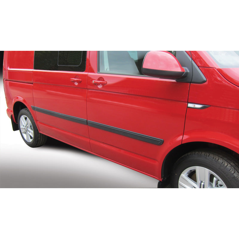 RGM, Set Side Body Mouldings, passer til Volkswagen Transporter T5 2003-2015 Long Wheel Base Black