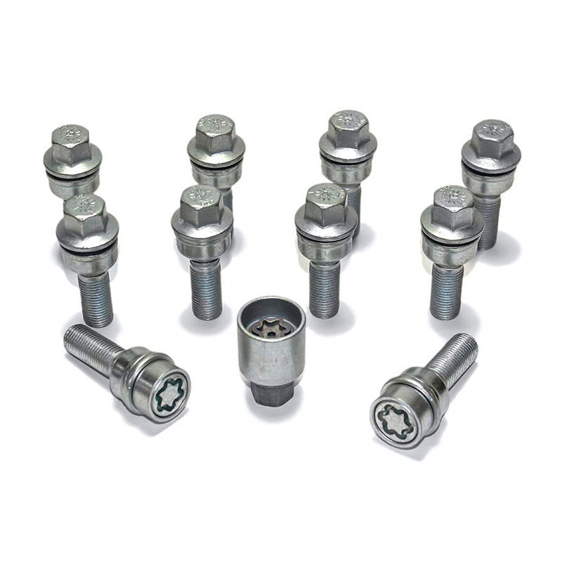 H&R, Wheel bolt Set Round-Head with movable cone R13 M14x1.50 - længde 36mm - 10 pcs. (e.g., passer til Audi S5) - incl. wheel-locks