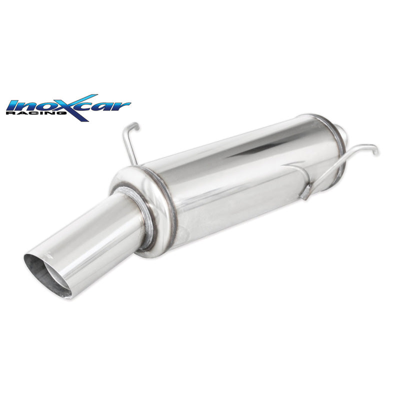 InoXcar, 100% Edelstahl Sportauspuff passend für Peugeot 206 1.6 88PS -2000 1x90mm Rally, Inox