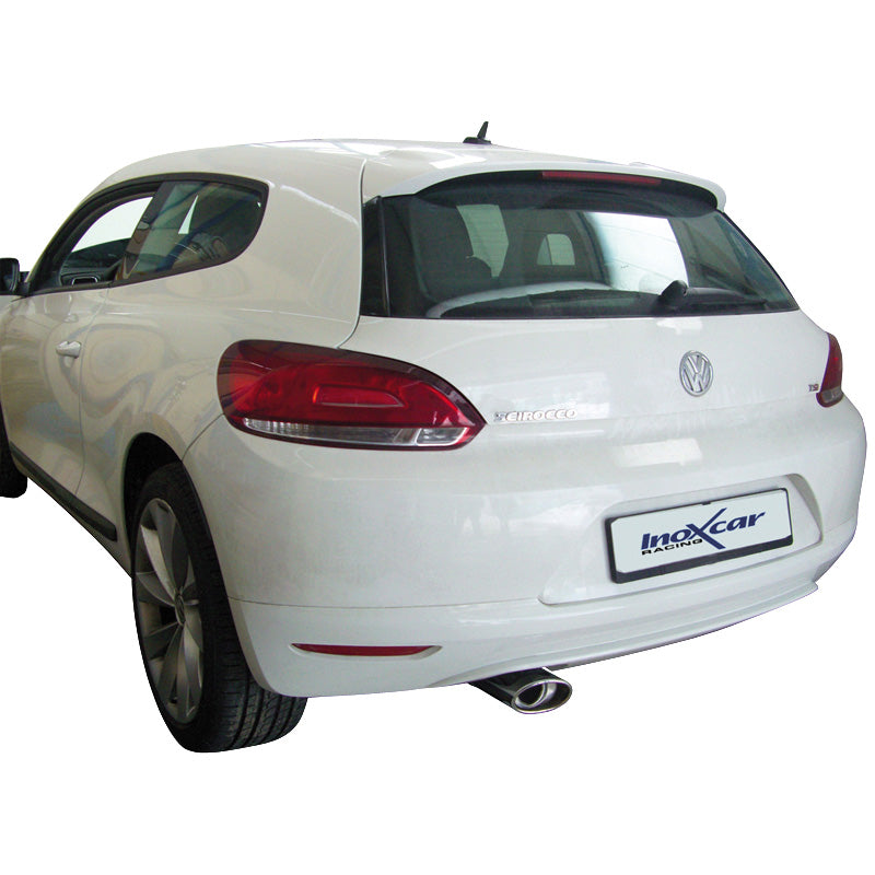 InoXcar, 100% Edelstahl Sportauspuff passend für Volkswagen Scirocco 1.4 TSi (122PS) 2008- 120x80 Oblique, Inox