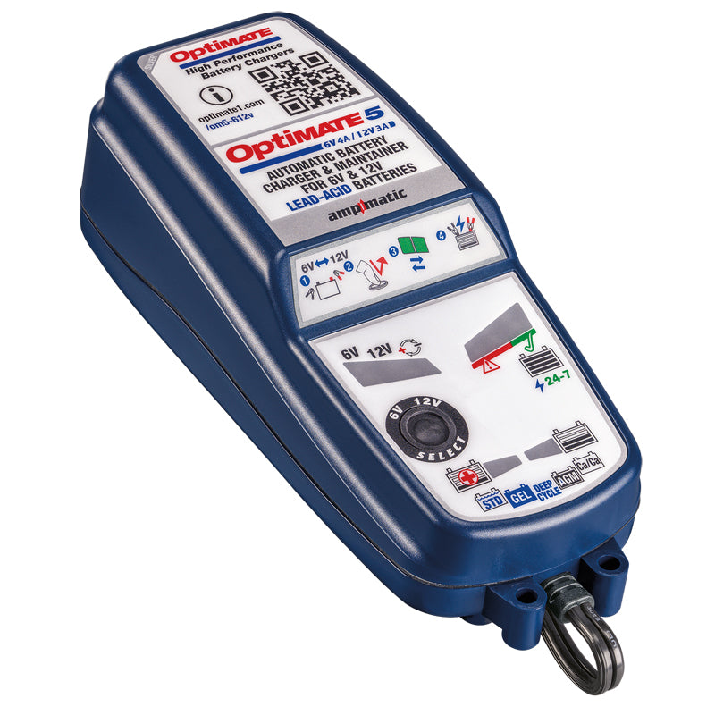 OptiMate, Batterioplader, 6V 4A / 12V 3A Battery Saving charger-tester-maintainer