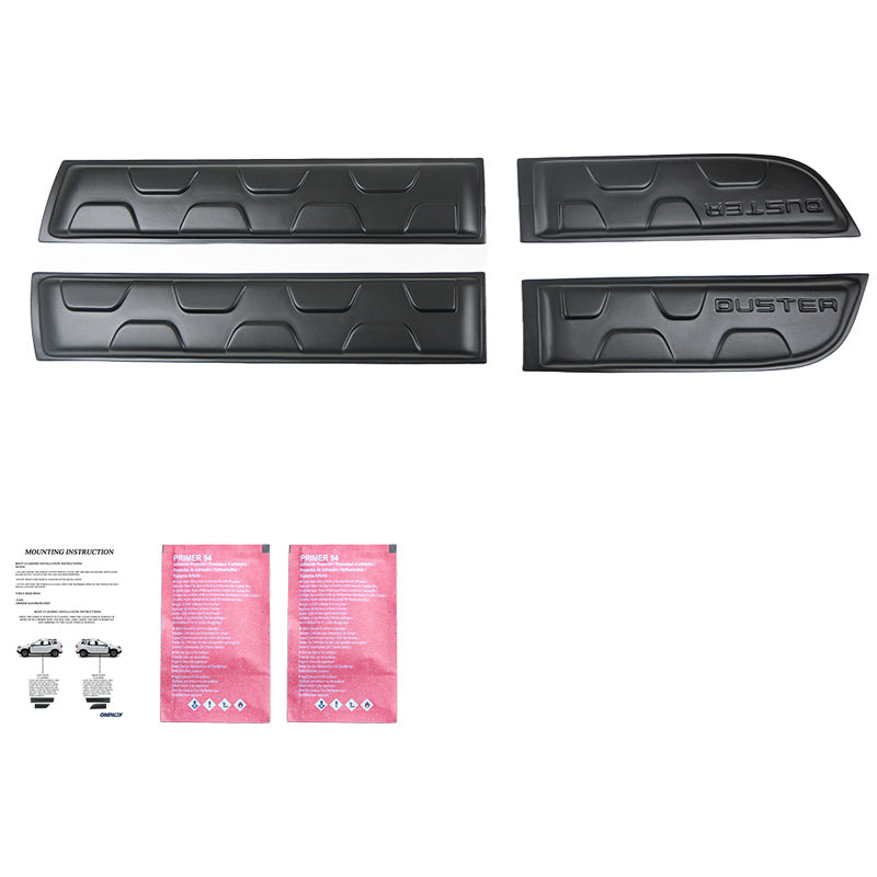 OneWay, Side Body Moulding, Mat Sort, Passer til Dacia Duster I 2010-2017, 4 dele