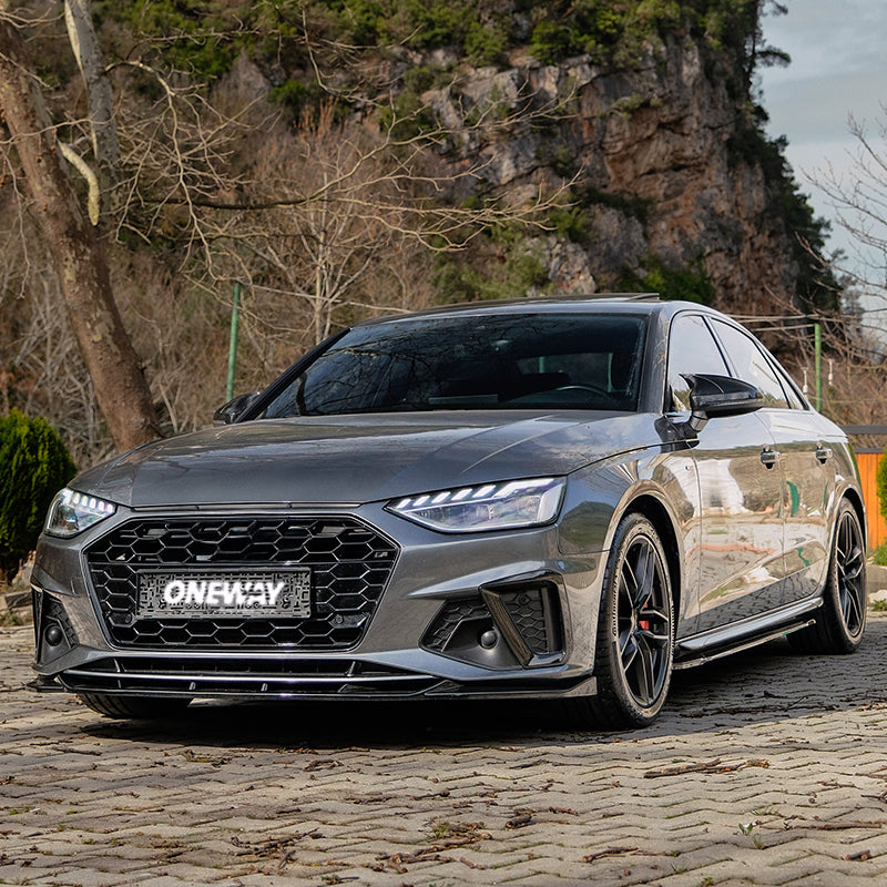 OneWay, Komplet body kit, Blank sort, passer til Audi A4 (B9) Sedan S4/S-Line Facelift (2019-2024)