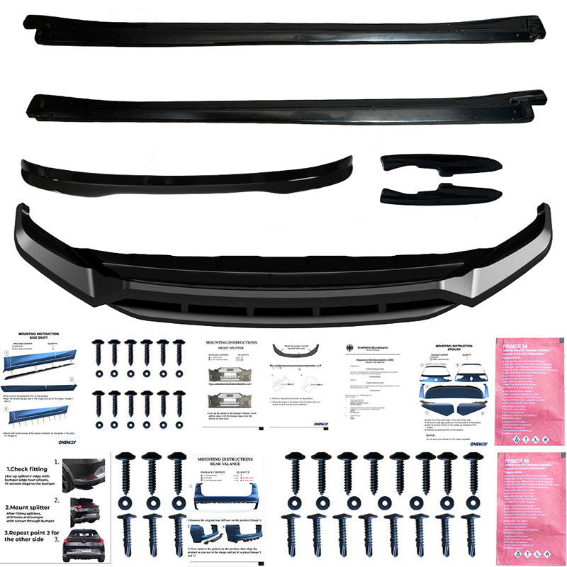 OneWay, Komplet bodykit, Blank sort, passer til Volkswagen Touareg III R-Line Facelift (2024-)