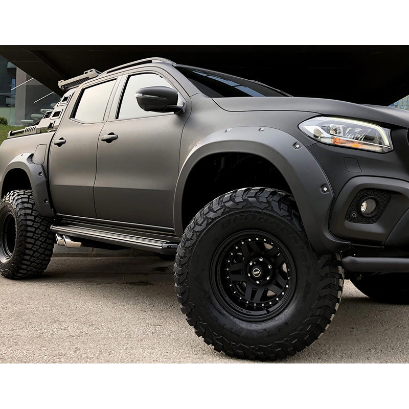 OneWay, Fender Flares sæt, Mat Sort, Passer til Mercedes X-Class W470 (2017-), 4 dele