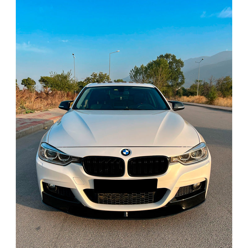 OneWay, Front Flaps, Glossy Black, Passer til BMW 3-Series F30 M-Pack (2012-2019), 2-delt sæt