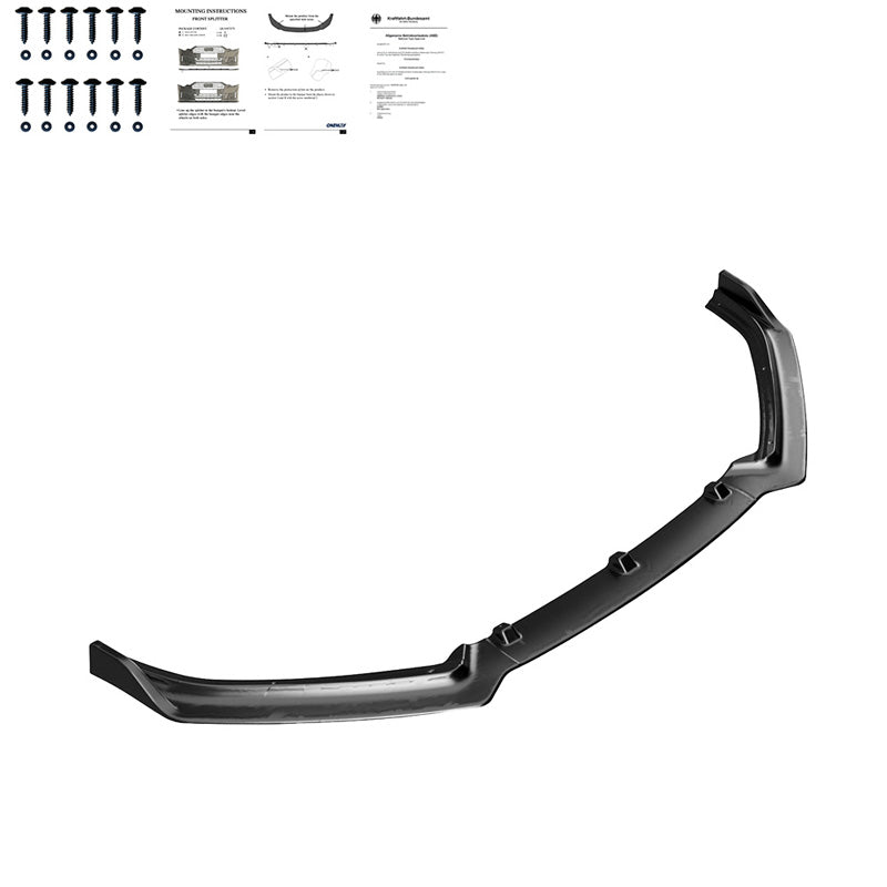 OneWay, Front spoiler, Glossy black, Fits Volkswagen Polo 6R/6C 2009-2017, 'Sporty Design'