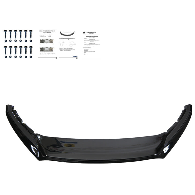 OneWay, Frontspoiler, Blank sort, Passer til Skoda Superb 3V HB/Combi Facelift (2019-2023)