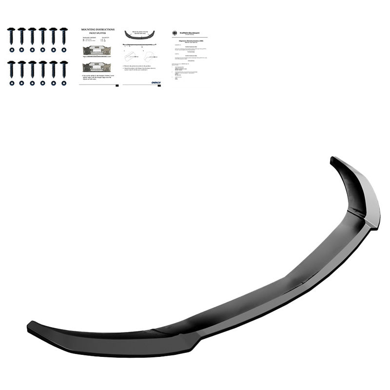 OneWay, Frontspoiler, Glossy Sort, Passer til Mercedes A-Class W176 AMG-Line Facelift (2015-2018)