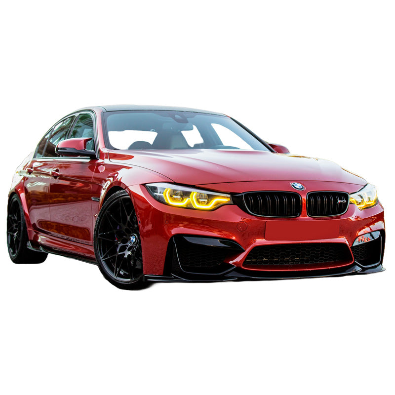 OneWay, Frontspoiler, Glossy Sort, Passer til BMW M3 F80 (2014-2018) & M4 F82 (2014-2021), 4-delt sæt