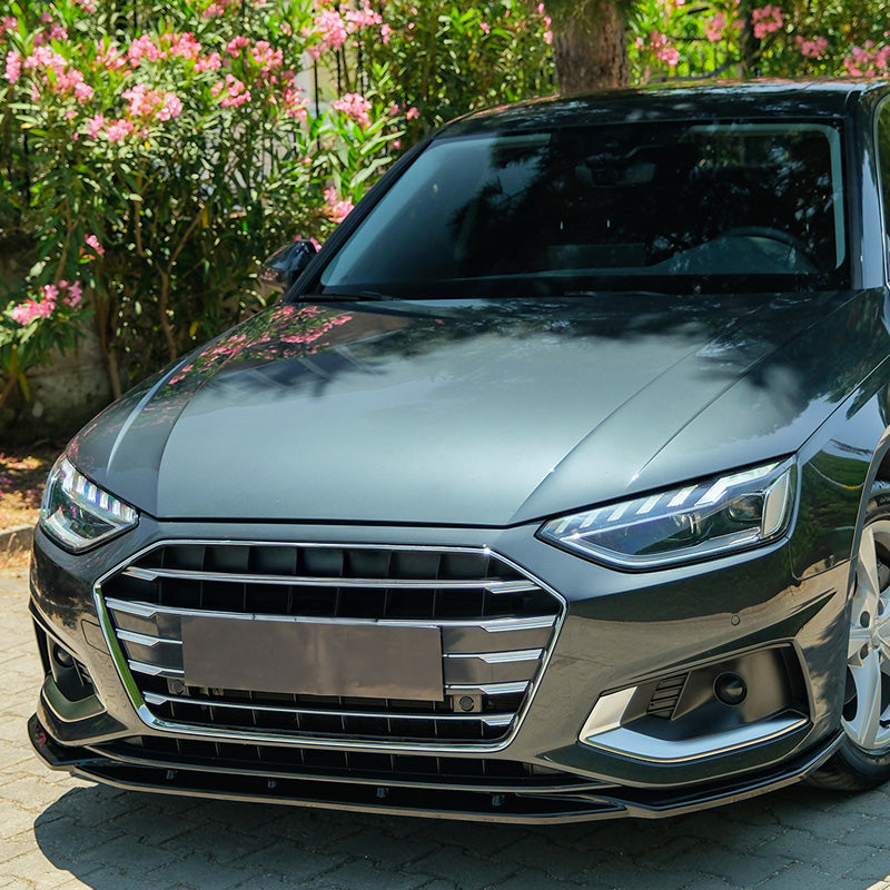 OneWay, Frontspoiler, Glossy sort, passer til Audi A4 (B9) Sedan/Avant Facelift (2019-2024) excl. S4/S-Line