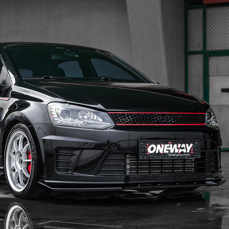 OneWay, Frontspoiler, Blank sort, passer til Volkswagen Polo 6R GTi (2009-2014)