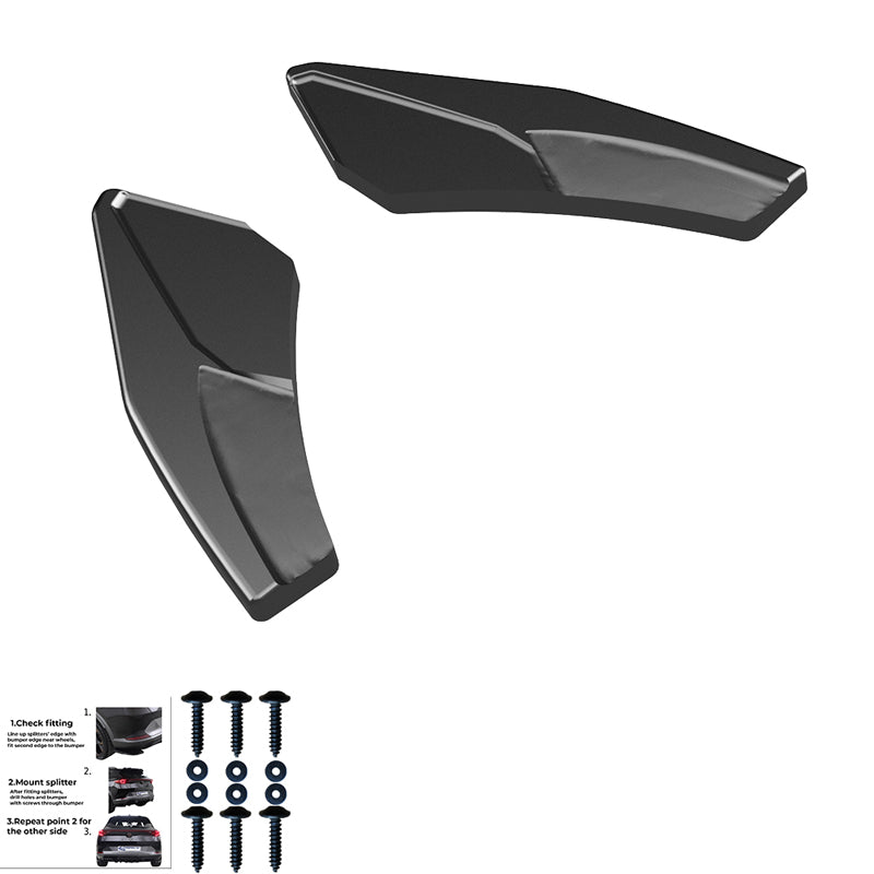 OneWay, Underlæbe, blank sort, passer til Audi A3 (8Y) Sportback S-Line/S3 Facelift (2025-)