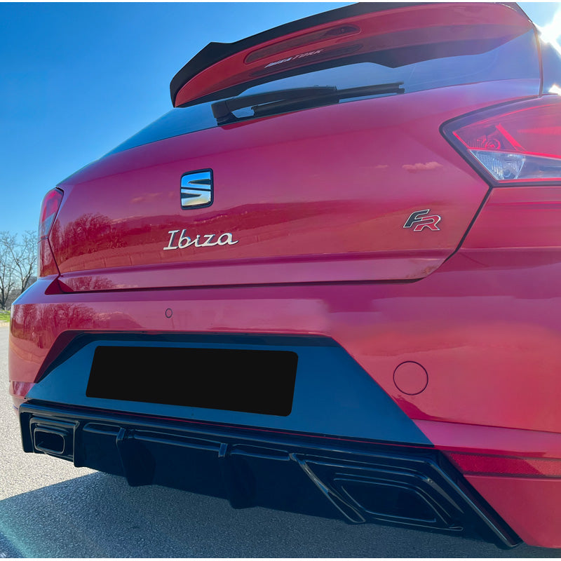OneWay, Bagkofanger diffusor, Glossy sort, Passer til Seat Ibiza (6F) 2017- inkl. FR