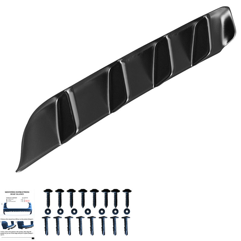 OneWay, Bagkofanger diffusor, Glossy sort, Passer til Volkswagen Tiguan II R Facelift (2020-2024)