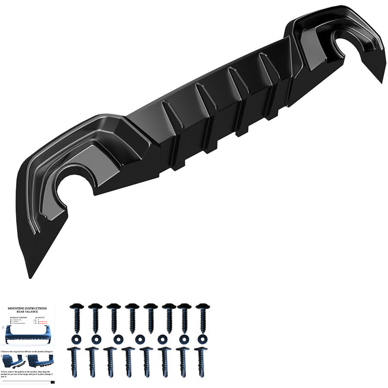 OneWay, Underlæbe, Blank sort, passer til BMW 3-Serie G20/G21 M-Pack (2018-2022)
