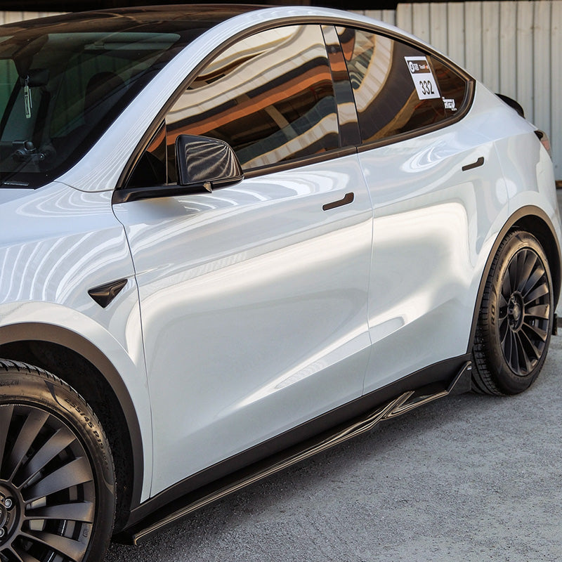 OneWay, Sideskørtesæt, Blank sort, passer til Tesla Model Y (2019-2025)